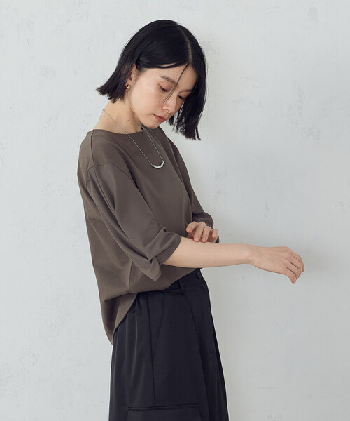 COMME CA ISM(コムサイズム)の「デザインスリーブカットソー(Tシャツ/カットソー・レディース・ミント/ネイビー/ホワイト/ブラック/カーキ・LARGE/MEDIUM)」の19枚目の写真