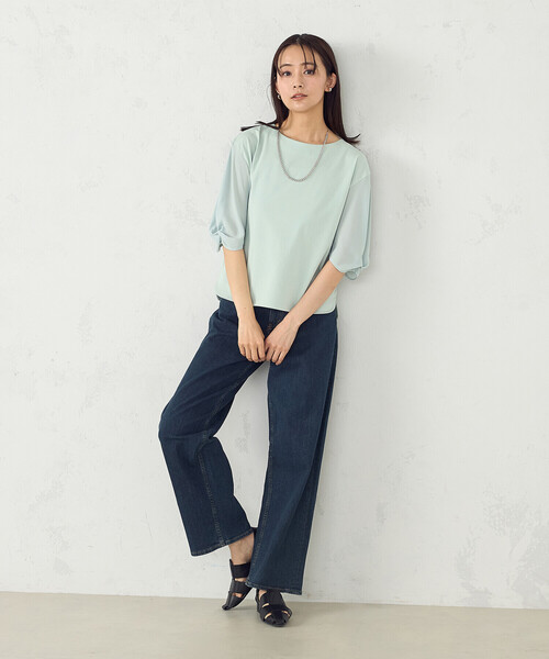 COMME CA ISM(コムサイズム)の「デザインスリーブカットソー(Tシャツ/カットソー・レディース・ミント/ネイビー/ホワイト/ブラック/カーキ・LARGE/MEDIUM)」の20枚目の写真