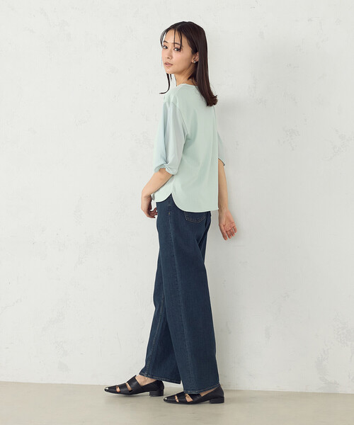 COMME CA ISM(コムサイズム)の「デザインスリーブカットソー(Tシャツ/カットソー・レディース・ミント/ネイビー/ホワイト/ブラック/カーキ・LARGE/MEDIUM)」の21枚目の写真