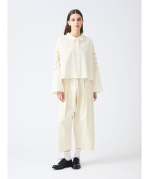 mizuiroind（ミズイロインド）の「mizuiro ind コットンリネンハイウエストタックワイドパンツ（その他パンツ）」