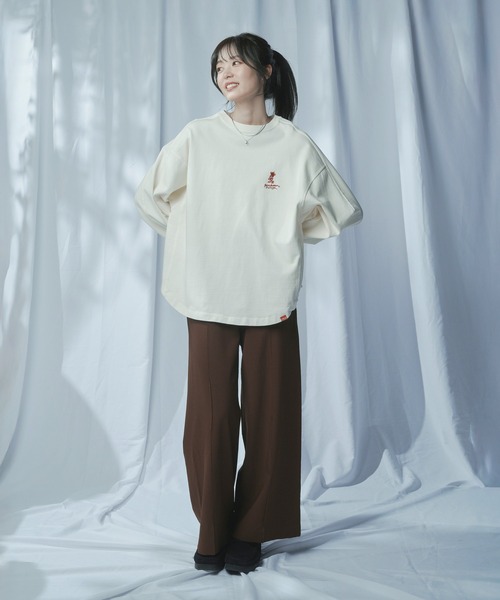 Manhattan Portage（マンハッタンポーテージ）の「Over Size T-Shirt (Women’s)（Tシャツ/カットソー・レディース・チャコールグレー/ブラウン/アイボリー・FREE）」の19枚目の写真