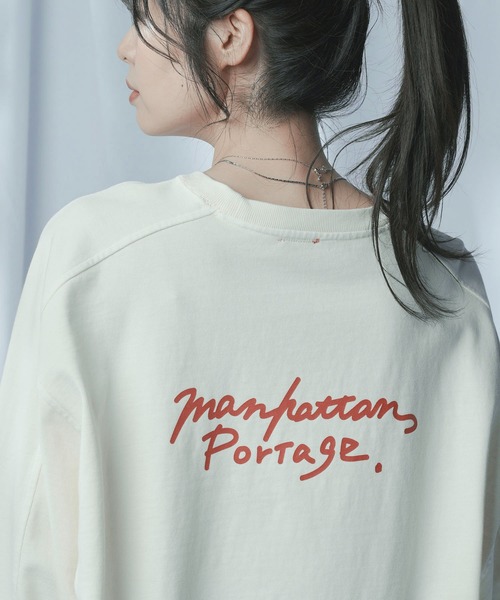 Manhattan Portage（マンハッタンポーテージ）の「Over Size T-Shirt (Women’s)（Tシャツ/カットソー・レディース・チャコールグレー/ブラウン/アイボリー・FREE）」の21枚目の写真
