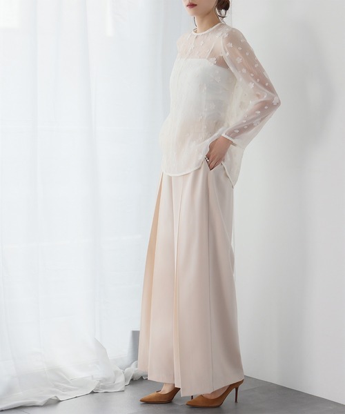 ELFRANK(エルフランク)の「花柄シアージャガードブラウス(シャツ/ブラウス・レディース・オフホワイト/ブラック・FREE)」の7枚目の写真