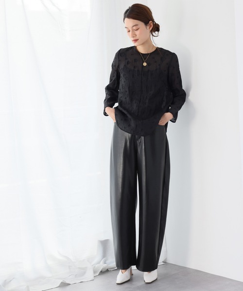 ELFRANK(エルフランク)の「花柄シアージャガードブラウス(シャツ/ブラウス・レディース・オフホワイト/ブラック・FREE)」の10枚目の写真