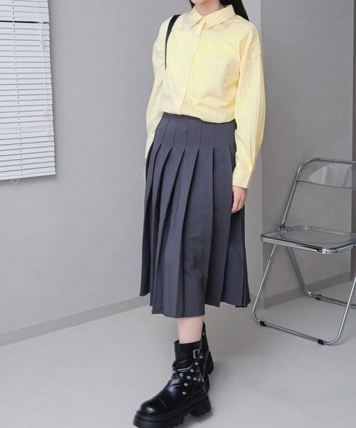 HALEY PESCA（ヘーリーペスカ）の「HALEY PESCA/クレイジーパターン　ストライプシャツ（シャツ/ブラウス・レディース・ブルー/ネイビー/ピンク/イエロー・MEDIUM）」の7枚目の写真