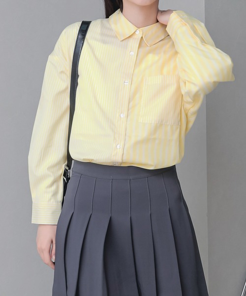 HALEY PESCA（ヘーリーペスカ）の「HALEY PESCA/クレイジーパターン　ストライプシャツ（シャツ/ブラウス・レディース・ブルー/ネイビー/ピンク/イエロー・MEDIUM）」の8枚目の写真