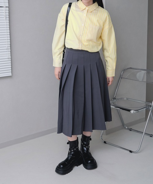 HALEY PESCA（ヘーリーペスカ）の「HALEY PESCA/クレイジーパターン　ストライプシャツ（シャツ/ブラウス・レディース・ブルー/ネイビー/ピンク/イエロー・MEDIUM）」の9枚目の写真