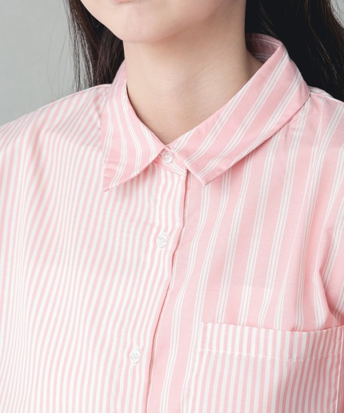 HALEY PESCA（ヘーリーペスカ）の「HALEY PESCA/クレイジーパターン　ストライプシャツ（シャツ/ブラウス・レディース・ブルー/ネイビー/ピンク/イエロー・MEDIUM）」の18枚目の写真