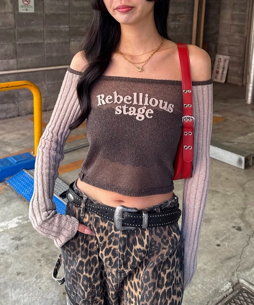 SPIRALGIRL（スパイラルガール）の「ラグランシアーニット（ニット/セーター・レディース・ブラウン/ピンク/ブラック・FREE）」の13枚目の写真