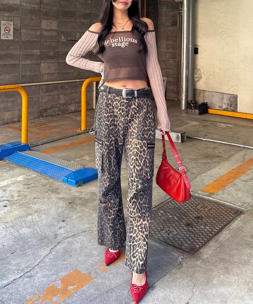 SPIRALGIRL（スパイラルガール）の「ラグランシアーニット（ニット/セーター・レディース・ブラウン/ピンク/ブラック・FREE）」の14枚目の写真