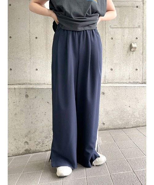 Ungrid ラインデザインラフタックパンツ ネイビー セール】ラインデザインラフタックパンツ（その他パンツ