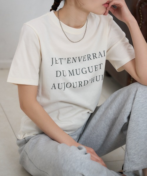 TRIANGLE PALETTE(トライアングルパレット)の「フロントロゴ 半袖サイロTシャツ/コットンTシャツ(Tシャツ/カットソー・レディース・ホワイト/ベージュ/ブラック・FREE)」の17枚目の写真