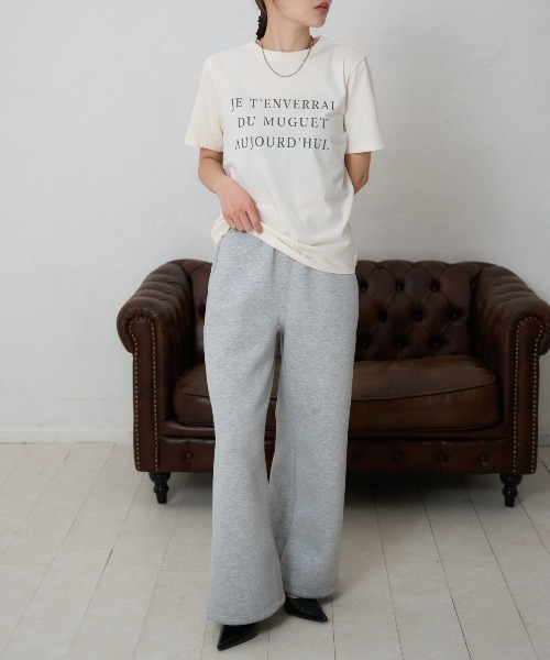 TRIANGLE PALETTE(トライアングルパレット)の「フロントロゴ 半袖サイロTシャツ/コットンTシャツ(Tシャツ/カットソー・レディース・ホワイト/ベージュ/ブラック・FREE)」の6枚目の写真