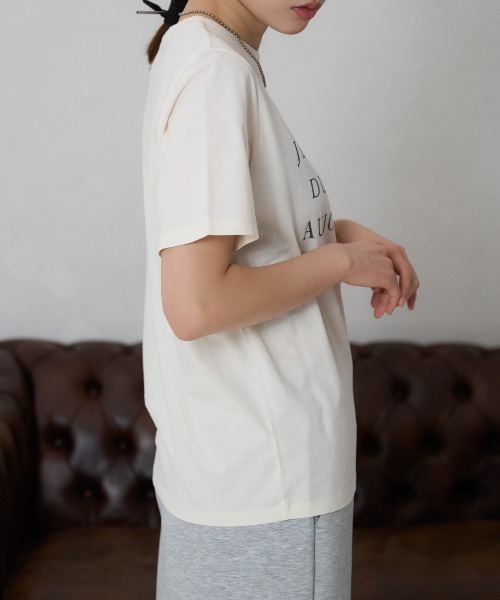 TRIANGLE PALETTE(トライアングルパレット)の「フロントロゴ 半袖サイロTシャツ/コットンTシャツ(Tシャツ/カットソー・レディース・ホワイト/ベージュ/ブラック・FREE)」の21枚目の写真
