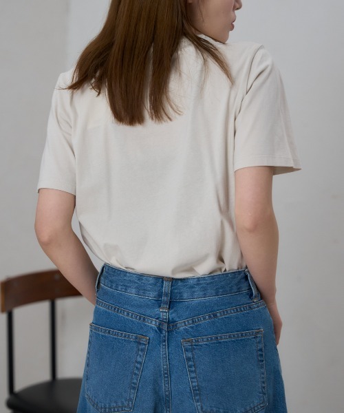 TRIANGLE PALETTE(トライアングルパレット)の「フロントロゴ 半袖サイロTシャツ/コットンTシャツ(Tシャツ/カットソー・レディース・ホワイト/ベージュ/ブラック・FREE)」の12枚目の写真