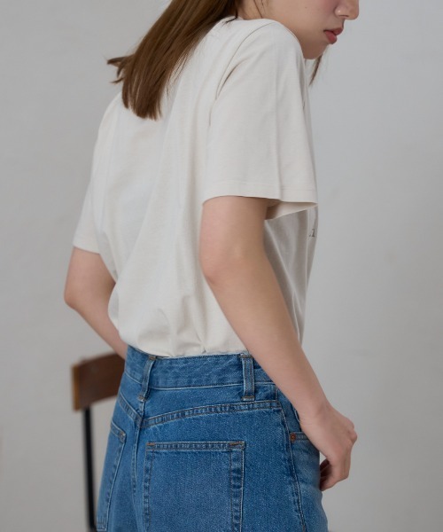 TRIANGLE PALETTE(トライアングルパレット)の「フロントロゴ 半袖サイロTシャツ/コットンTシャツ(Tシャツ/カットソー・レディース・ホワイト/ベージュ/ブラック・FREE)」の13枚目の写真