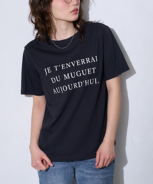 TRIANGLE PALETTE(トライアングルパレット)の「フロントロゴ 半袖サイロTシャツ/コットンTシャツ(Tシャツ/カットソー・レディース・ホワイト/ベージュ/ブラック・FREE)」の22枚目の写真