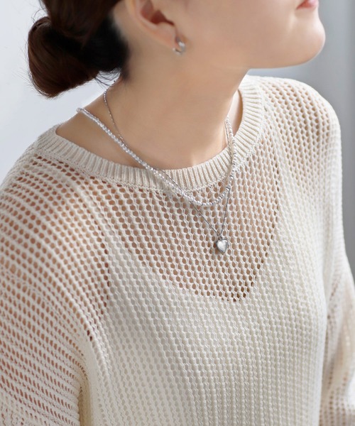 ANEMONE(アネモネ)の「【ステンレス】ハートストーンネックレス(ネックレス・レディース・ホワイト/パープル/ブルー・FREE)」の11枚目の写真