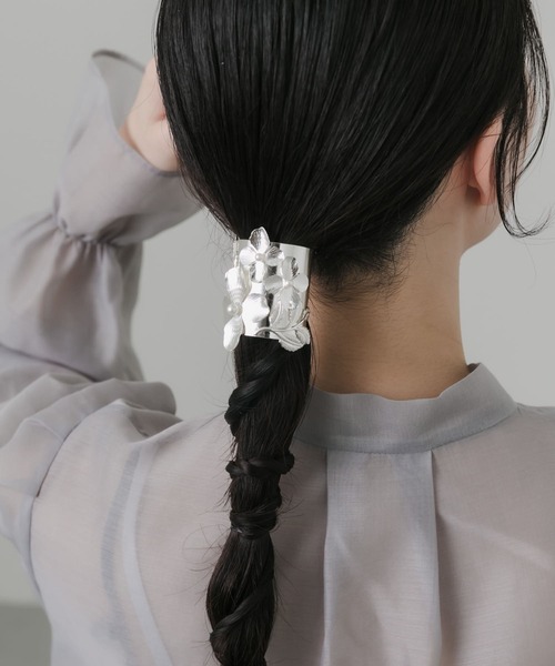 e.m. Fleur ヘアゴム メゾン ド フルール Maison de FLEUR スカラップレースパール