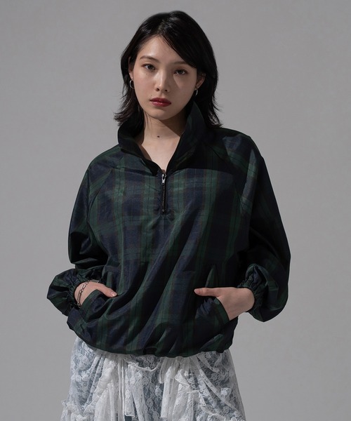 apres jour mignon（アプレジュールミニョン）の「ハーフジッププルオーバー【ZOZOTOWN限定アイテム】（Tシャツ/カットソー・レディース・レッド/ネイビー/グリーン系その他/ブラック・フリー/X-LARGE）」の3枚目の写真
