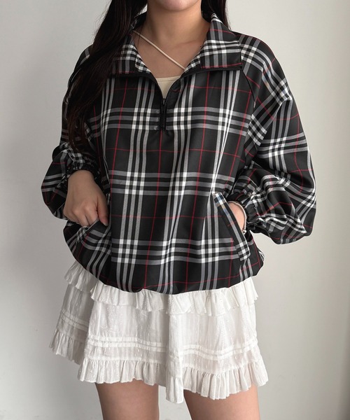 apres jour mignon（アプレジュールミニョン）の「ハーフジッププルオーバー【ZOZOTOWN限定アイテム】（Tシャツ/カットソー・レディース・レッド/ネイビー/グリーン系その他/ブラック・フリー/X-LARGE）」の15枚目の写真