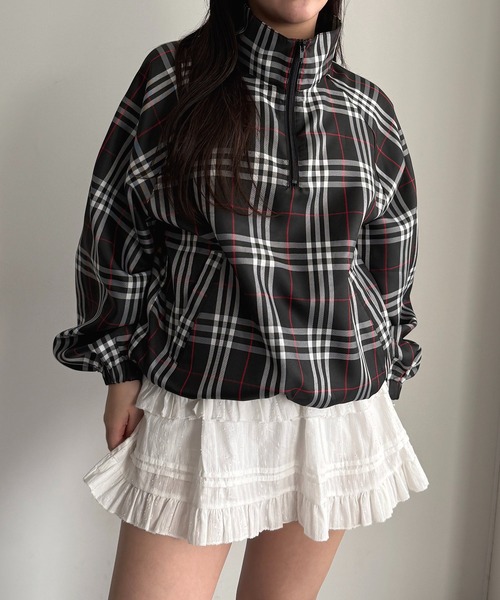 apres jour mignon（アプレジュールミニョン）の「ハーフジッププルオーバー【ZOZOTOWN限定アイテム】（Tシャツ/カットソー・レディース・レッド/ネイビー/グリーン系その他/ブラック・フリー/X-LARGE）」の6枚目の写真