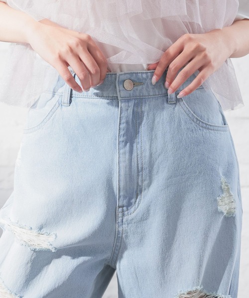 Honeys（ハニーズ）の「ダメージデニムパンツ（デニムパンツ・レディース・ブルー系その他2/ブルー系その他3/ブラック系その他・L/M/S/SS/3L/LL）」の13枚目の写真