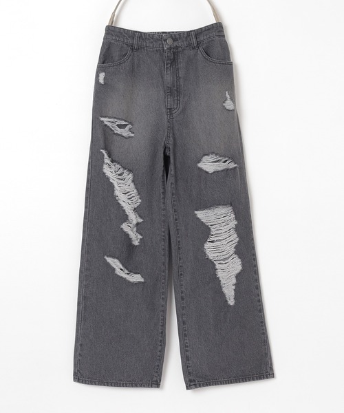 Honeys（ハニーズ）の「ダメージデニムパンツ（デニムパンツ・レディース・ブルー系その他2/ブルー系その他3/ブラック系その他・L/M/S/SS/3L/LL）」の4枚目の写真