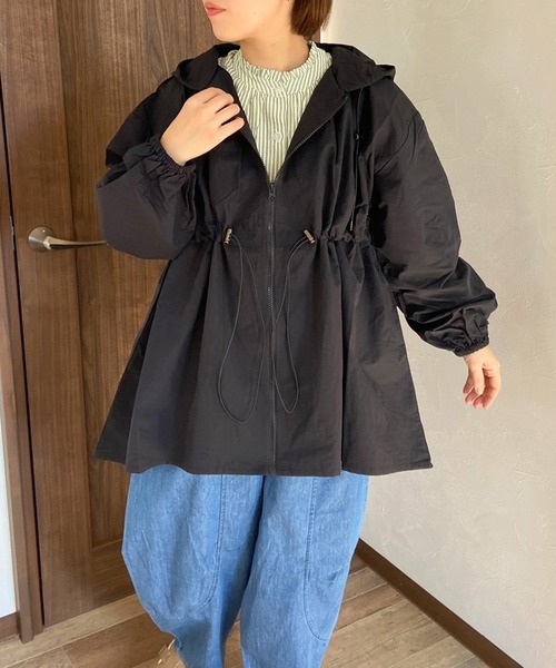 CRB（シーアールビー）の「ドロストフードブルゾン（ブルゾン・レディース・アイボリー/ブラック/カーキ・F）」の13枚目の写真