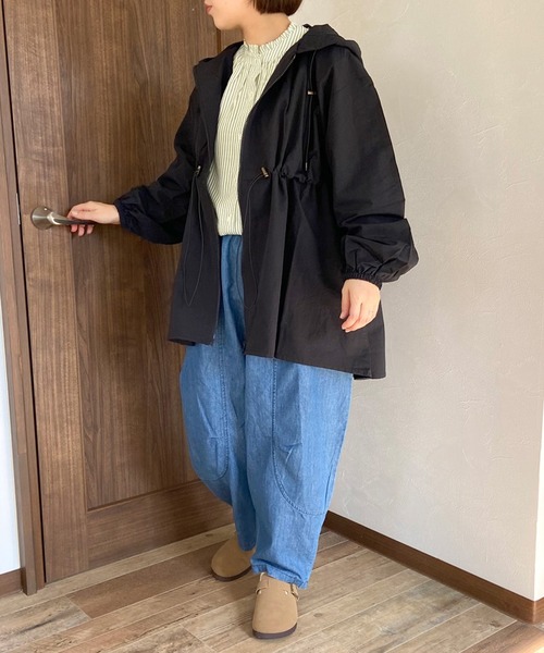 CRB（シーアールビー）の「ドロストフードブルゾン（ブルゾン・レディース・アイボリー/ブラック/カーキ・F）」の16枚目の写真