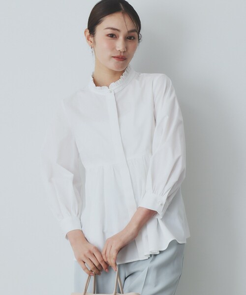 【新品タグ付き】フロントスカラップペプラムブラウス フロントスカラップペプラムブラウス【宅配便】 | Fit more