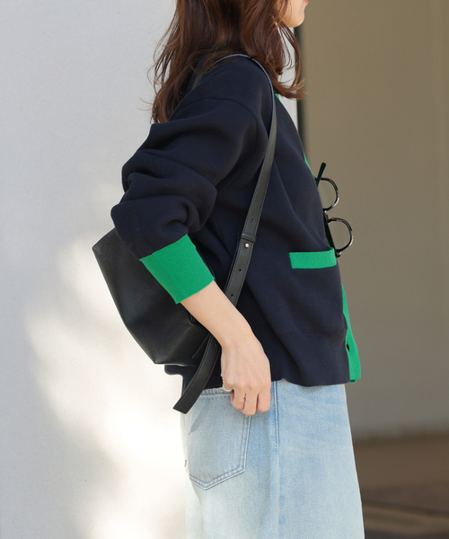 JOURNAL STANDARD relume（ジャーナルスタンダード　レリューム）の「《WEB限定追加》ダブルニットコントラストカーディガン（カーディガン/ボレロ・レディース・ネイビー/チャコールグレー・FREE）」の18枚目の写真