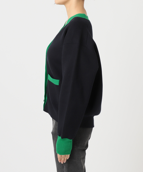 JOURNAL STANDARD relume（ジャーナルスタンダード　レリューム）の「《WEB限定追加》ダブルニットコントラストカーディガン（カーディガン/ボレロ・レディース・ネイビー/チャコールグレー・FREE）」の21枚目の写真