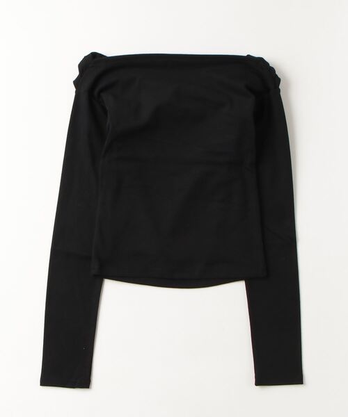 Per sist ence(パーシエンス)の「スムース天竺オフショルプルオーバー(Tシャツ/カットソー・レディース・ブラウン/オフホワイト/グレー/ブラック・FREE)」の5枚目の写真