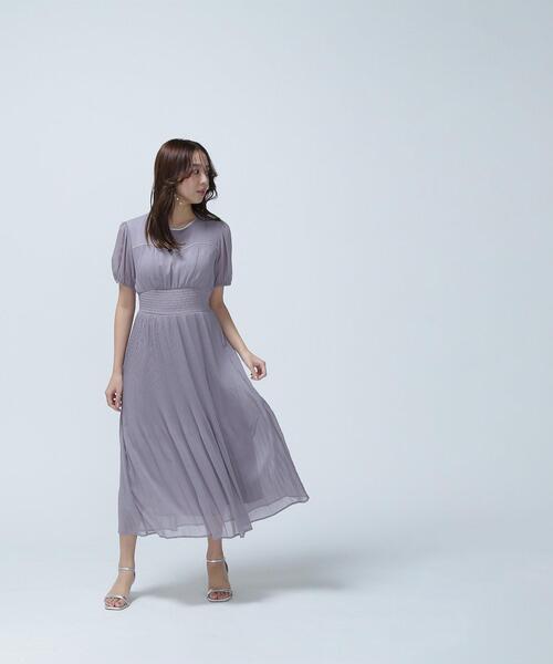 NATURAL BEAUTY BASIC(ナチュラルビューティーベーシック)の「◇ヨークライン楊柳プリーツワンピース(ワンピース・レディース・ラベンダー/ネイビー/グレー・SMALL/MEDIUM/P/S)」の3枚目の写真