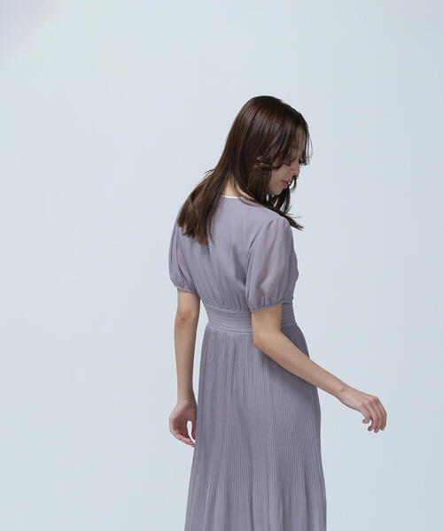 natural beauty basic ヨークライン楊柳プリーツワンピース ヨークライン楊柳プリーツワンピース | NATURAL BEAUTY BASIC