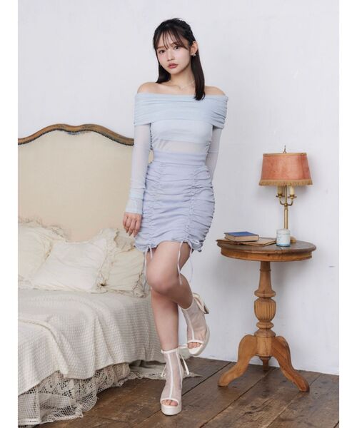 EATME（イートミー）の「ギャザースカート（スカート・レディース・ブルー/ブラック/アイボリー・SMALL/MEDIUM）」の5枚目の写真