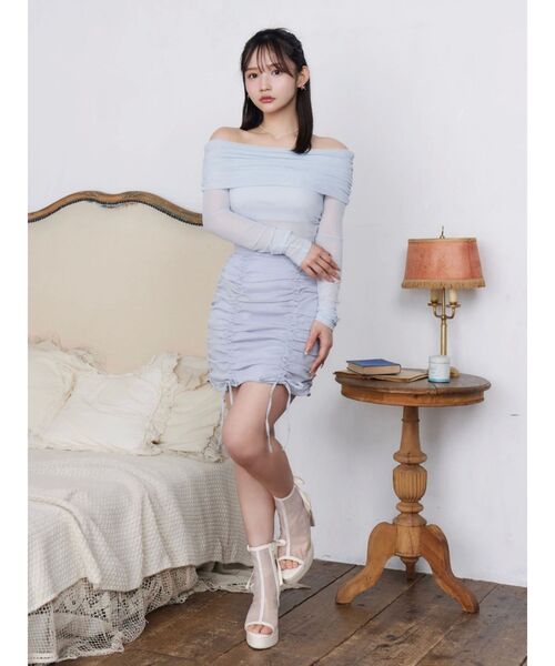 EATME（イートミー）の「ギャザースカート（スカート・レディース・ブルー/ブラック/アイボリー・SMALL/MEDIUM）」の6枚目の写真