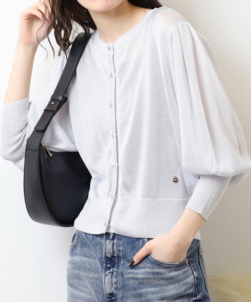 カーディガン EGLANTINE ラメシアーカーディガン 長袖 レディース セール】EGLANTINE ラメシアーカーディガン 長袖（カーディガン