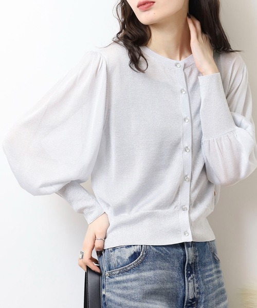 EGLANTINE(エグランティーヌ)の「EGLANTINE ラメシアーカーディガン 長袖(カーディガン/ボレロ・レディース・ブラック/ライトピンク/サックスブルー/ゴールド/シルバー・40)」の20枚目の写真