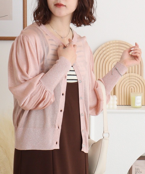 EGLANTINE(エグランティーヌ)の「EGLANTINE ラメシアーカーディガン 長袖(カーディガン/ボレロ・レディース・ブラック/ライトピンク/サックスブルー/ゴールド/シルバー・40)」の14枚目の写真