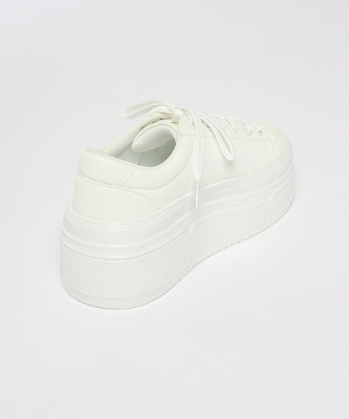 Honeys（ハニーズ）の「厚底コートスニーカー（スニーカー・レディース・ホワイト/ブラック・L/LL/M/S）」の14枚目の写真