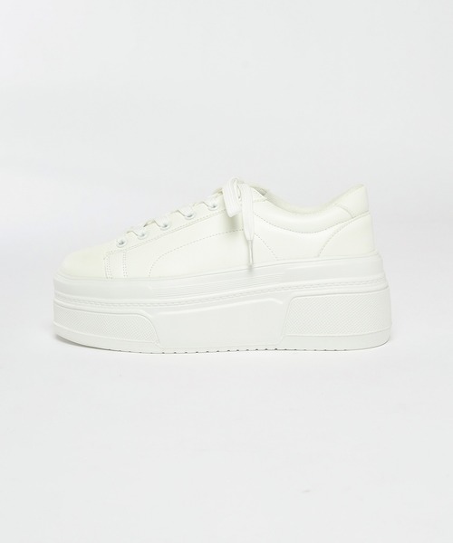 Honeys（ハニーズ）の「厚底コートスニーカー（スニーカー・レディース・ホワイト/ブラック・L/LL/M/S）」の18枚目の写真