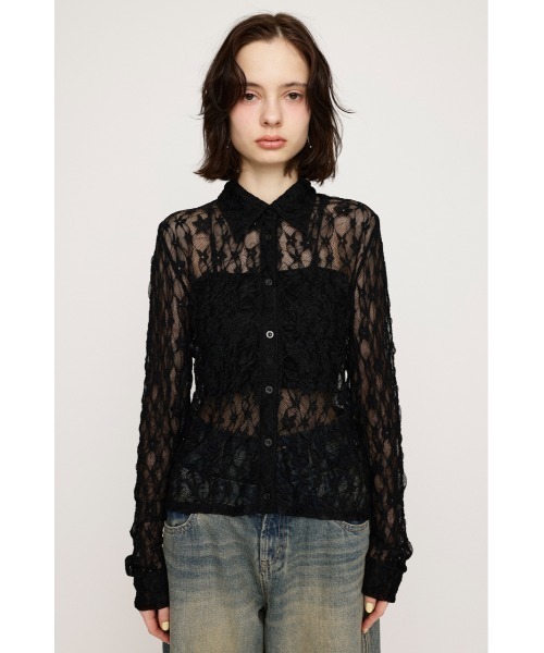 SLY（スライ）の「LACE COMPACT SH レース コンパクト シャツ（シャツ/ブラウス・レディース・オフホワイト/ブラック/ライトブルー/ブラウン・FREE）」の14枚目の写真