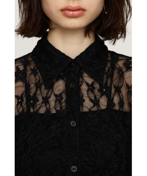 SLY（スライ）の「LACE COMPACT SH レース コンパクト シャツ（シャツ/ブラウス・レディース・オフホワイト/ブラック/ライトブルー/ブラウン・FREE）」の17枚目の写真