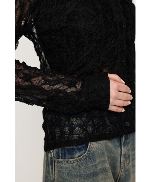 SLY（スライ）の「LACE COMPACT SH レース コンパクト シャツ（シャツ/ブラウス・レディース・オフホワイト/ブラック/ライトブルー/ブラウン・FREE）」の19枚目の写真