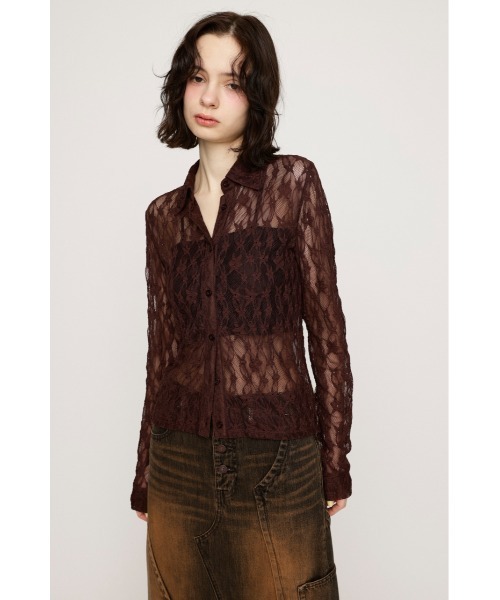 SLY（スライ）の「LACE COMPACT SH レース コンパクト シャツ（シャツ/ブラウス・レディース・オフホワイト/ブラック/ライトブルー/ブラウン・FREE）」の22枚目の写真