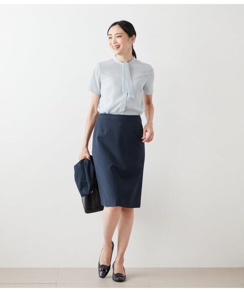 NEWYORKER（ニューヨーカー）の「【ウォッシャブル】シャークスキン Aラインスカート（スカート・レディース・ブルー/グレー系その他・11号/9号）」の7枚目の写真