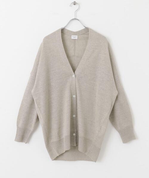 URBAN RESEARCH DOORS（アーバンリサーチドアーズ）の「リネンVネックカーディガン（カーディガン/ボレロ・レディース・ライトベージュ/チャコールグレー/ライトグレー・MEDIUM）」の12枚目の写真