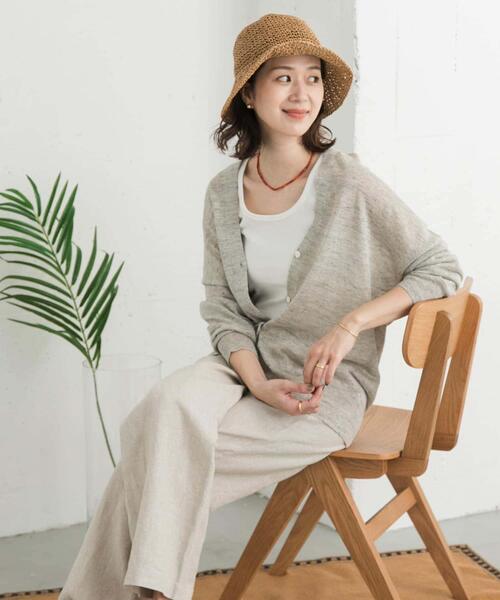 セール】リネンVネックカーディガン（カーディガン/ボレロ）｜URBAN